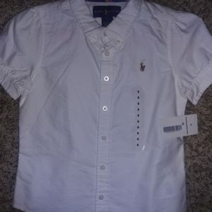 Girls size 5 Ralph Lauren white button-down blouse